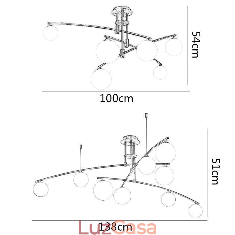 Lustre Magic Bean Pendente de Vidro