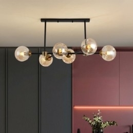 Luminária de teto de vidro moderna com 6 luzes Magic Bean