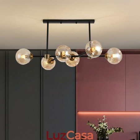 Luminária de teto de vidro moderna com 6 luzes Magic Bean Luminária de teto de vidro moderna com 6 luzes Magic Bean