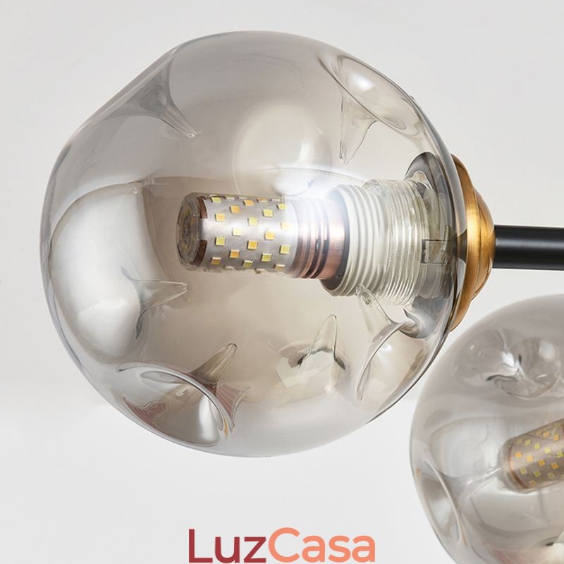 Luminária de teto de vidro moderna com 6 luzes Magic Bean