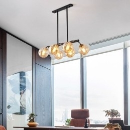 Luminária pendente Magic Bean Globo de vidro Iluminação