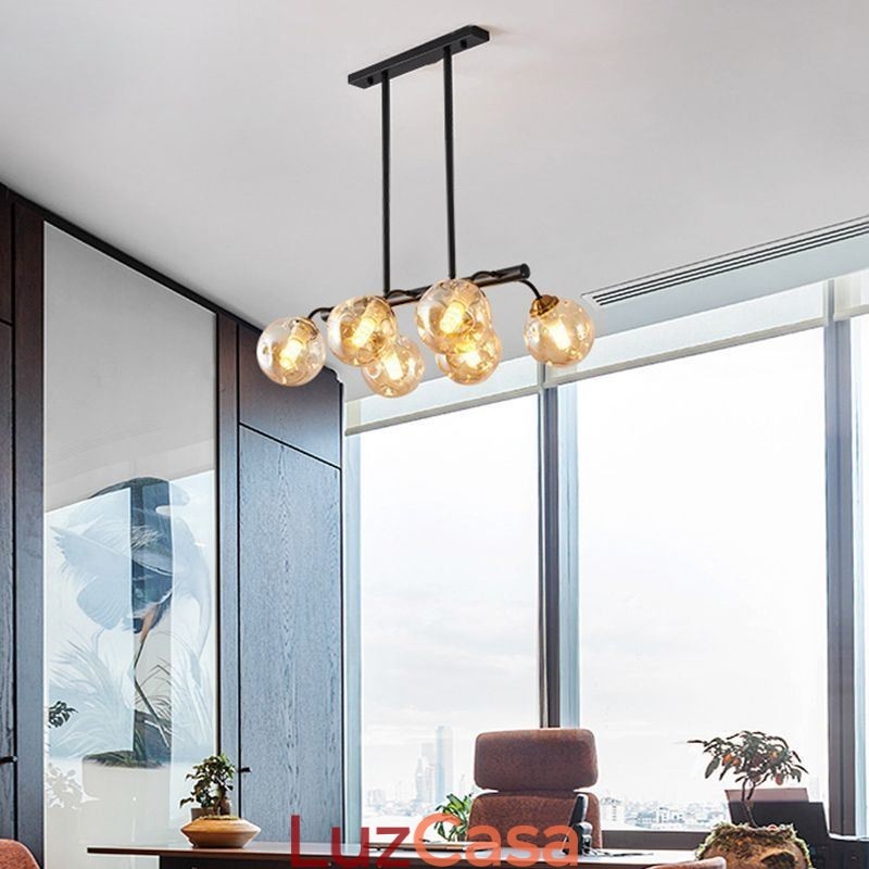 Luminária pendente Magic Bean Globo de vidro Iluminação