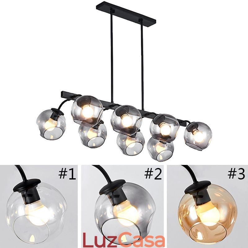 Luminária pendente Magic Bean Globo de vidro Iluminação