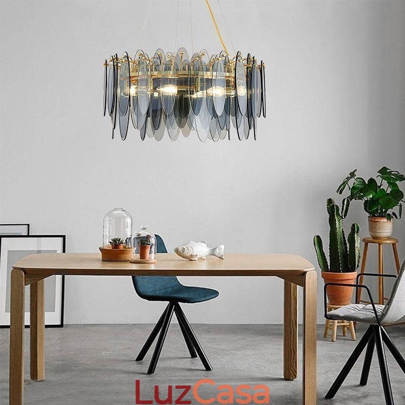 Luminária pendente contemporânea e elegante de vidro