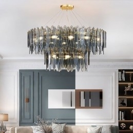 Moderno redondo vidro pingente luz elegante lustre de vidro