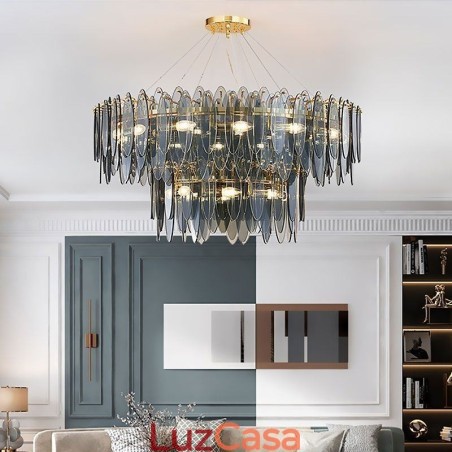 Moderno redondo vidro pingente luz elegante lustre de vidro Moderno redondo vidro pingente luz elegante lustre de vidro