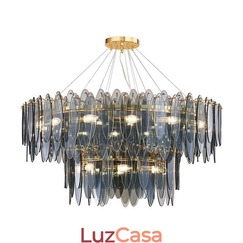 Moderno redondo vidro pingente luz elegante lustre de vidro