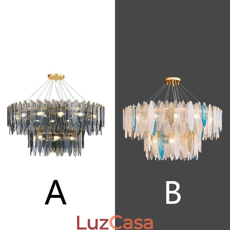 Moderno redondo vidro pingente luz elegante lustre de vidro