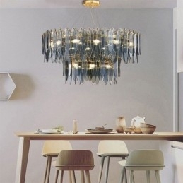 Moderno redondo vidro pingente luz elegante lustre de vidro