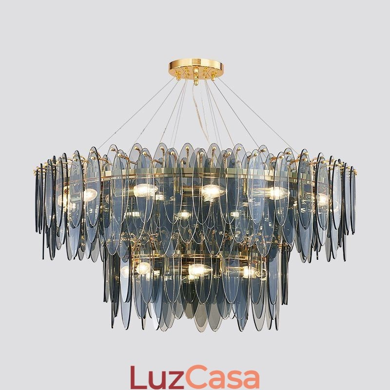 Moderno redondo vidro pingente luz elegante lustre de vidro