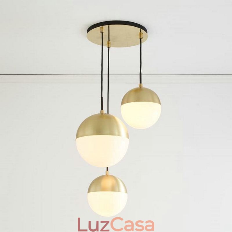 Ideias modernas de luminária pendente de bola de vidro para ilha