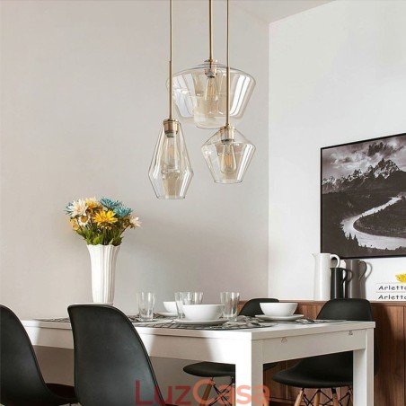 Luminária pendente de vidro simples e moderna Luminária pendente de vidro simples e moderna