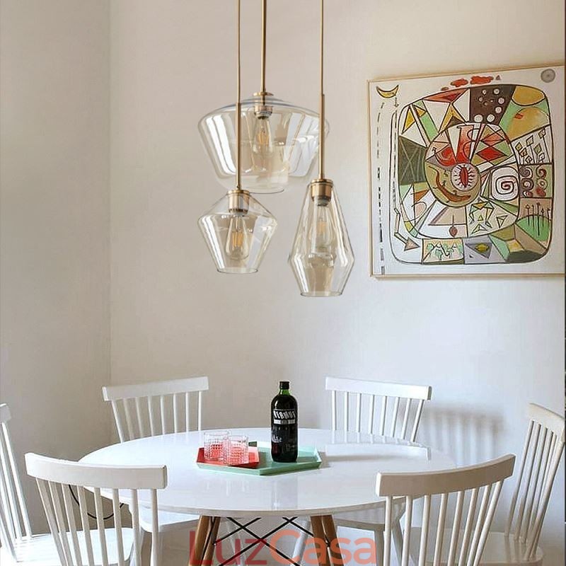 Luminária pendente de vidro simples e moderna