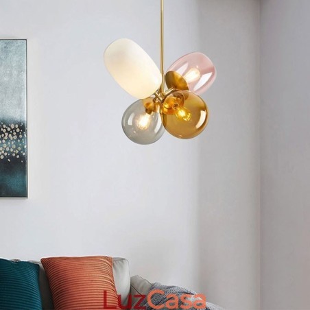 Nordic Unique Pendant Light Vidro Colorido Princesa Balão Luz Crianças Nordic Unique Pendant Light Vidro Colorido Princesa Balão Luz Crianças