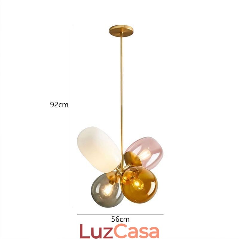 Nordic Unique Pendant Light Vidro Colorido Princesa Balão Luz Crianças