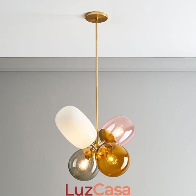 Nordic Unique Pendant Light Vidro Colorido Princesa Balão Luz Crianças