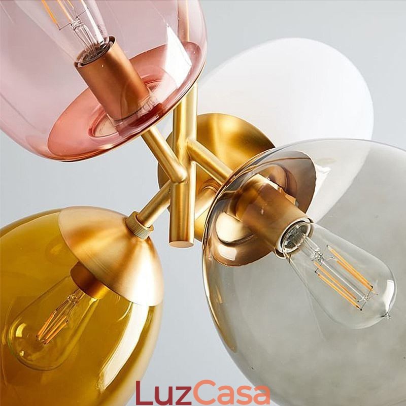 Nordic Unique Pendant Light Vidro Colorido Princesa Balão Luz Crianças
