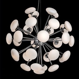 ModernYestaurant Lâmpada Simples Circular Vidro Arte Pendente Lâmpada Estilo Europeu