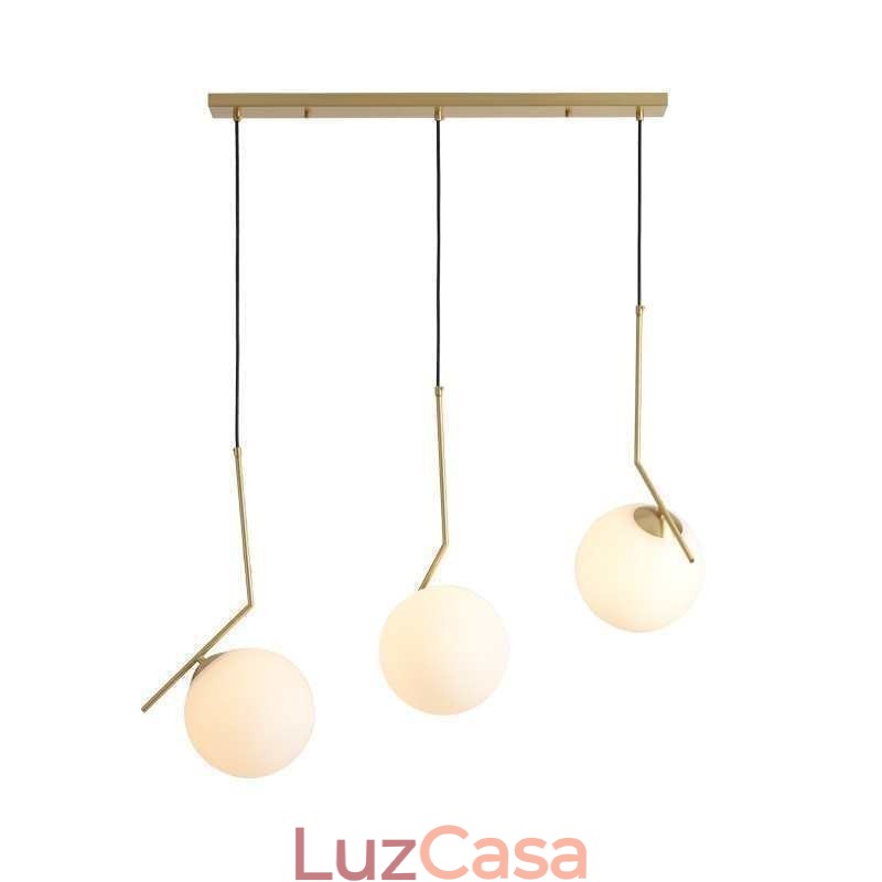 Luminária de ilha com esfera de vidro