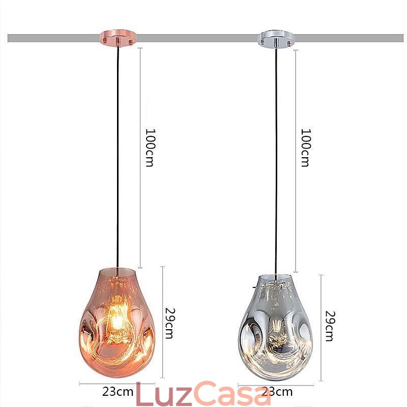 Luminária pendente colorida em vidro com bolhas de sabão, luminária de teto em ilha