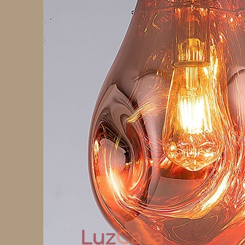 Luminária pendente colorida em vidro com bolhas de sabão, luminária de teto em ilha