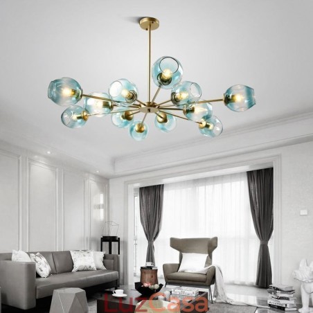 Luminária pendente nórdica de vidro em forma de feijão mágico, luminária de lustre Luminária pendente nórdica de vidro em forma de feijão mágico, luminária de lustre