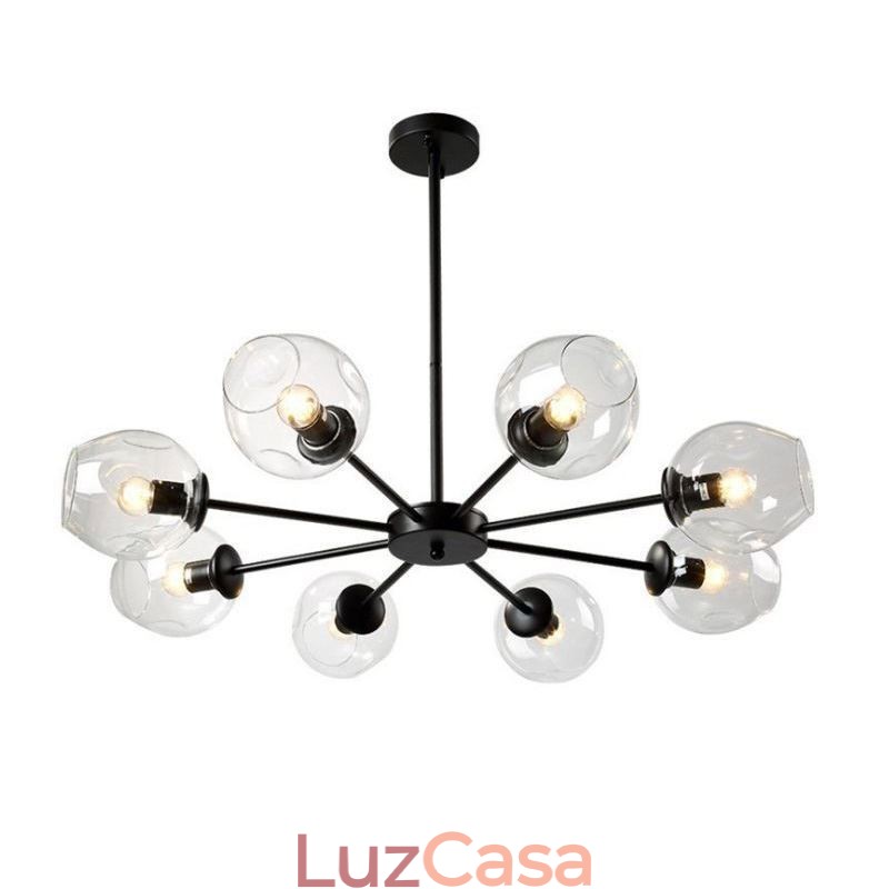 Luminária pendente nórdica de vidro em forma de feijão mágico, luminária de lustre