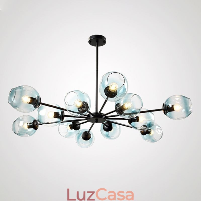 Luminária pendente nórdica de vidro em forma de feijão mágico, luminária de lustre
