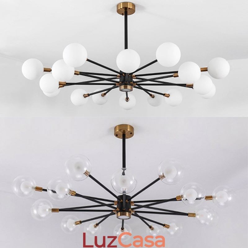 Luminária pendente de vidro nórdico, luminária redonda branca leitosa, iluminação de lustre