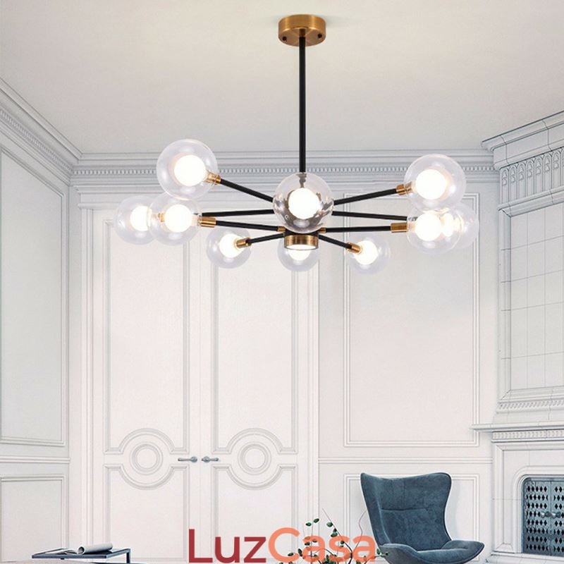 Luminária pendente de vidro nórdico, luminária redonda branca leitosa, iluminação de lustre