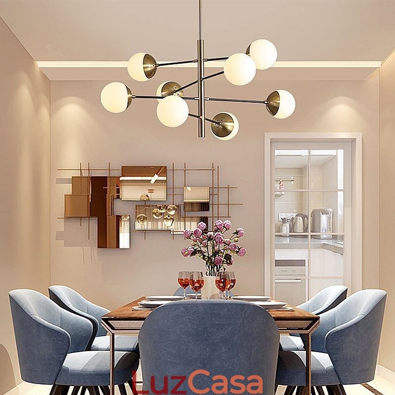 Luminária pendente nórdica de vidro em forma de feijão mágico, lustre de iluminação