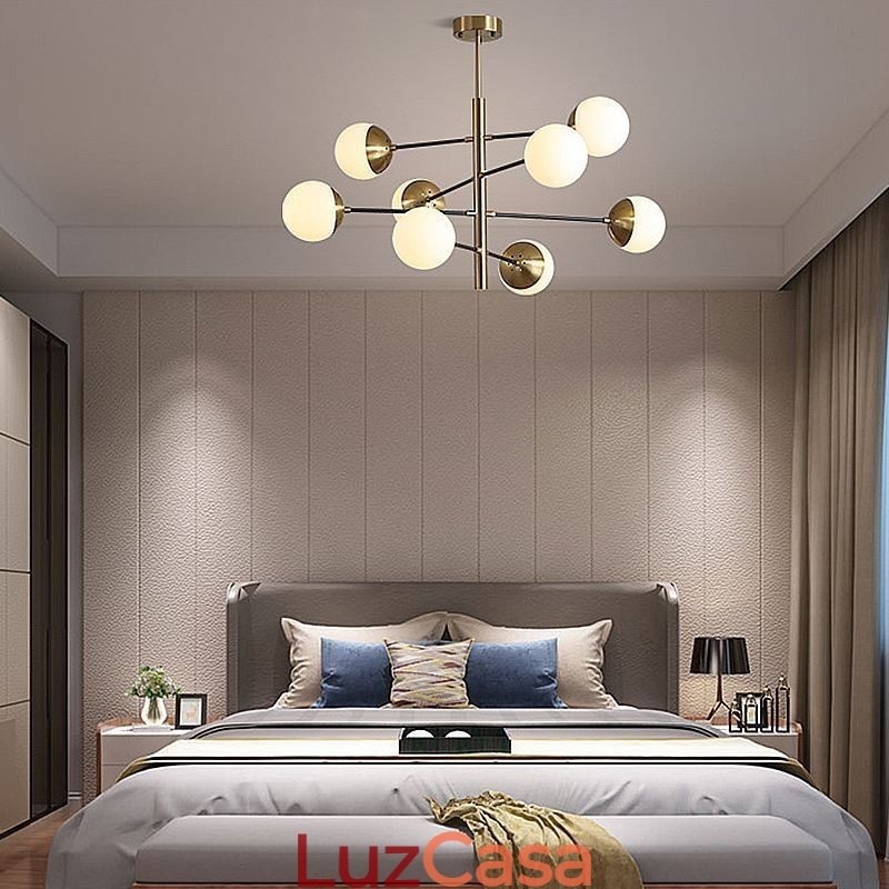 Luminária pendente nórdica de vidro em forma de feijão mágico, lustre de iluminação