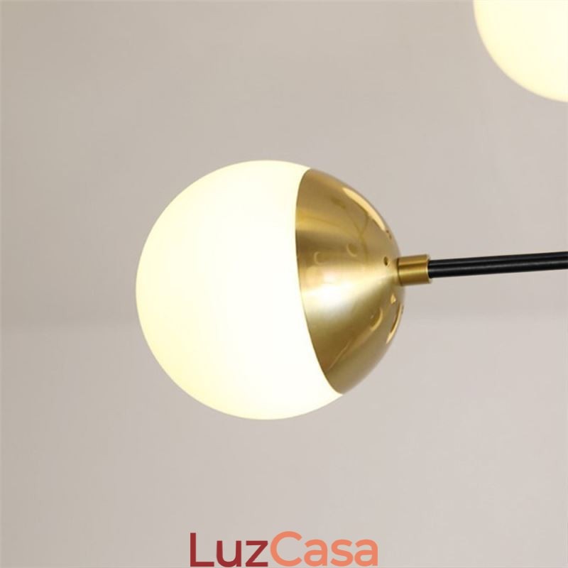 Luminária pendente nórdica de vidro em forma de feijão mágico, lustre de iluminação