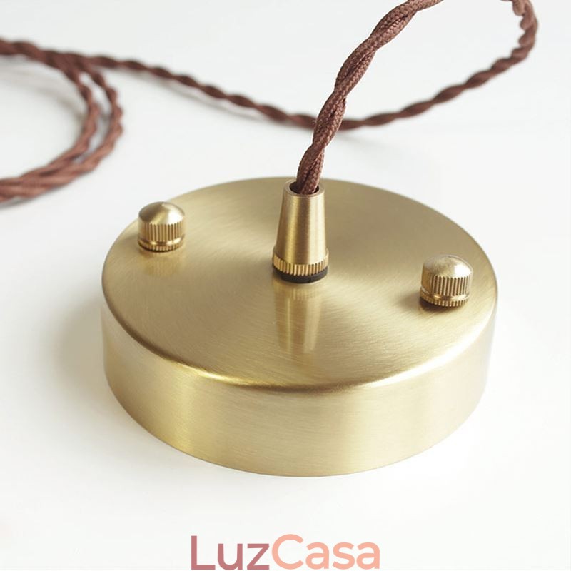 Luminária pendente de vidro transparente com nervuras em forma de flor com interruptor giratório