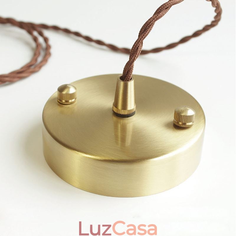 Luminária de teto rústica com pingente de vidro colorido