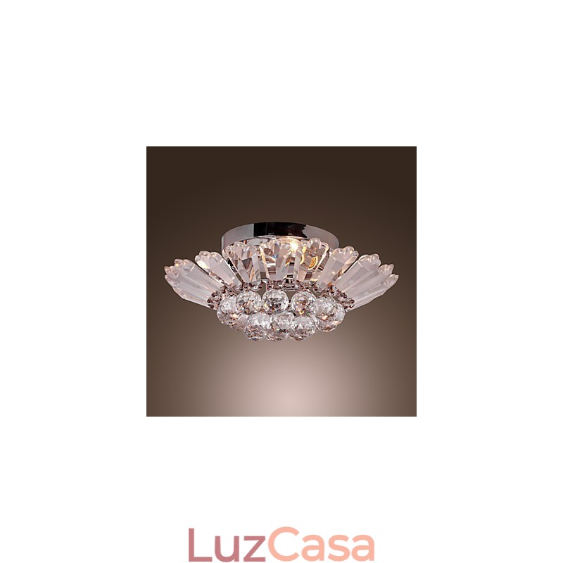 Moderno Semi Flush Mount em Crystal Feature