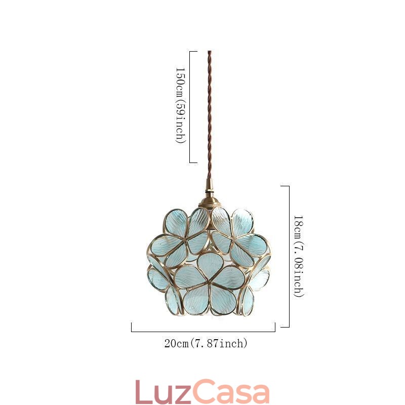 Luminária pendente criativa nórdica de vidro para iluminação doméstica, luminária em formato de pétala, abajur de cabeceira