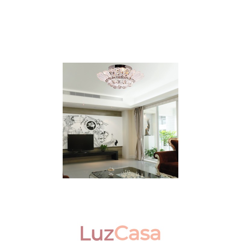 Moderno Semi Flush Mount em Crystal Feature