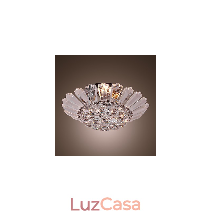 Moderno Semi Flush Mount em Crystal Feature