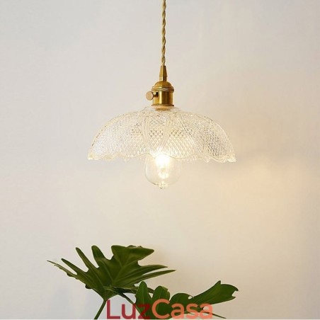Grande luz de teto de vidro transparente com nervuras iluminação doméstica com interruptor giratório lâmpada luz de calor suave Grande luz de teto de vidro transparente com nervuras iluminação doméstica com interruptor giratório lâmpada luz de calor suave
