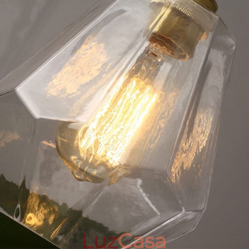 Luminária pendente nórdica retrô, luminária em formato de torre, vidro e latão