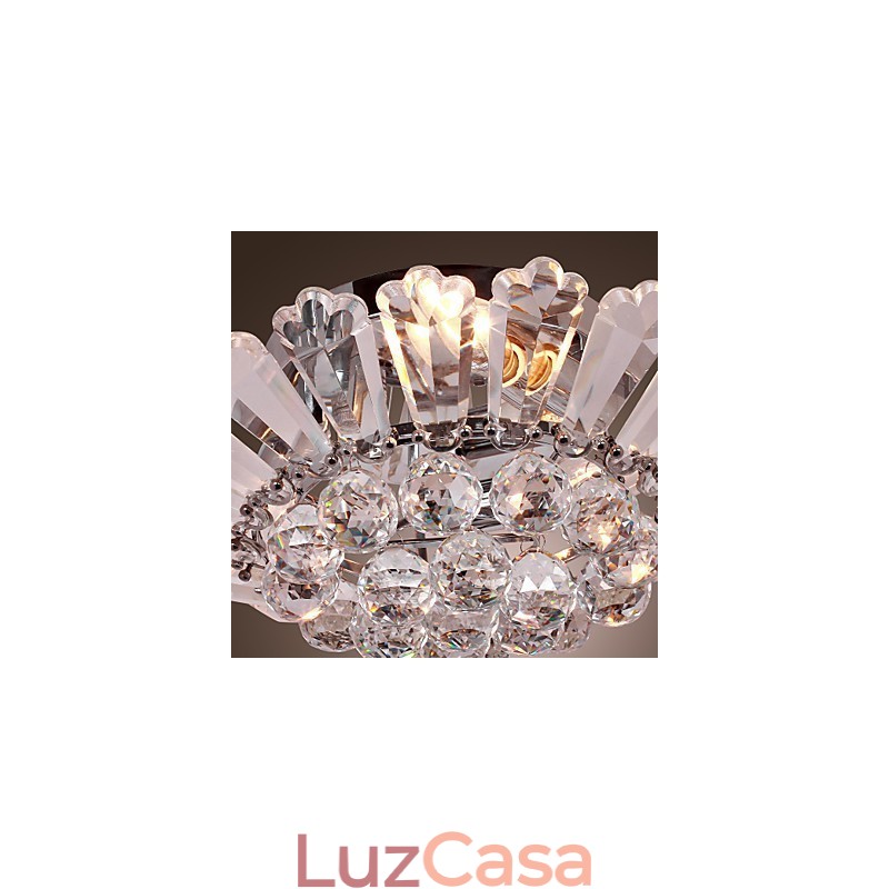Moderno Semi Flush Mount em Crystal Feature