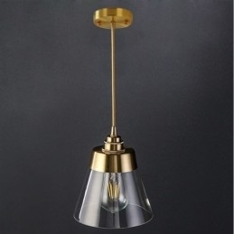 Nordic Retro Pendant Light Glass Shade Home Lighting Suporte de latão Lâmpada de luz