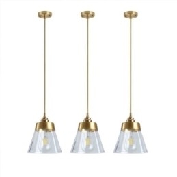 Nordic Retro Pendant Light Glass Shade Home Lighting Suporte de latão Lâmpada de luz