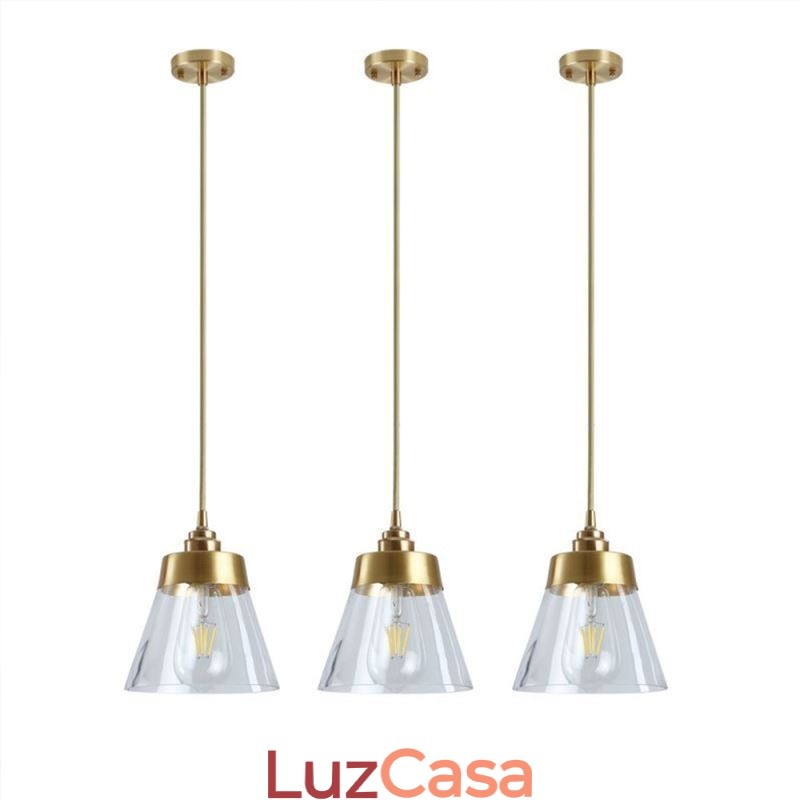 Nordic Retro Pendant Light Glass Shade Home Lighting Suporte de latão Lâmpada de luz