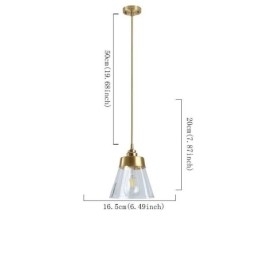 Nordic Retro Pendant Light Glass Shade Home Lighting Suporte de latão Lâmpada de luz