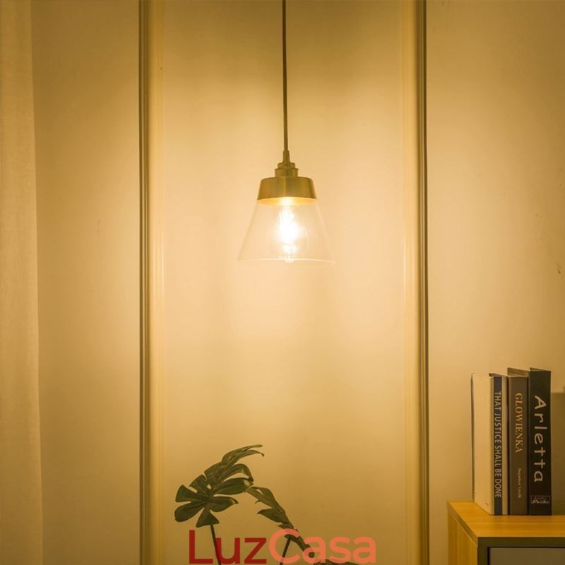Nordic Retro Pendant Light Glass Shade Home Lighting Suporte de latão Lâmpada de luz