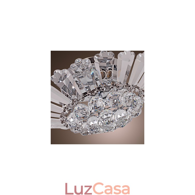 Moderno Semi Flush Mount em Crystal Feature