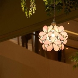 Luminária pendente criativa nórdica de vidro para iluminação doméstica em forma de pétala