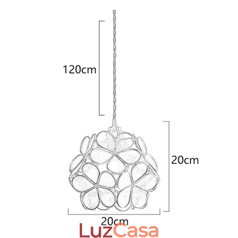 Luminária pendente criativa nórdica de vidro para iluminação doméstica em forma de pétala